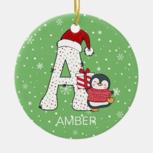 Weihnachten Alphabet Eine Weihnachtsmannmütze Ping Keramik Ornament
