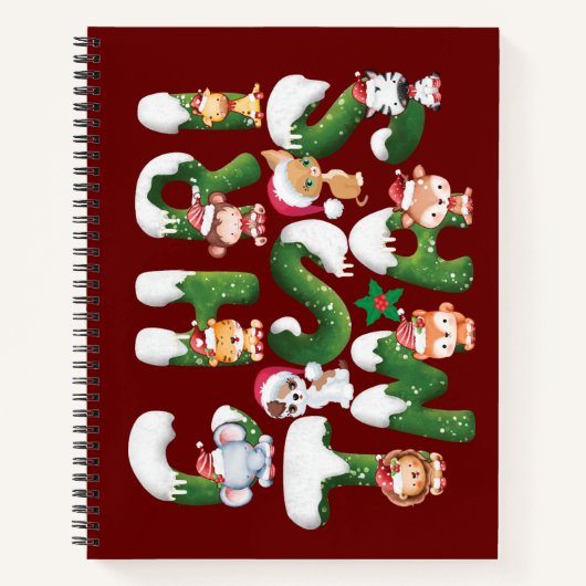 Weihnachten Alphabet mit wildem Tier Notizblock (Vorderseite)