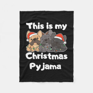 Weihnachten als Bulldogge Das ist mein Weihnachtsj Fleecedecke