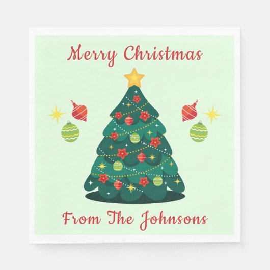 Weihnachten als Dekorationstil für den Baum Serviette (Vorderseite)