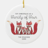 Weihnachten als Familie von vier Personalisierten Keramik Ornament (Hinten)