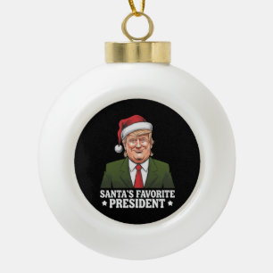 Weihnachten als Favorit des Präsidenten Funny Trum Keramik Kugel-Ornament