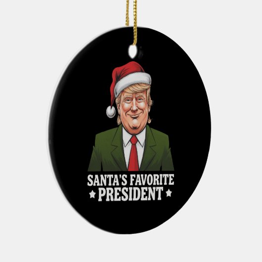 Weihnachten als Favorit des Präsidenten Funny Trum Keramik Ornament (Rechts)