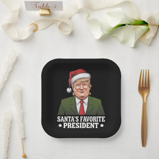 Weihnachten als Favorit des Präsidenten Funny Trum Pappteller (Hochzeit)