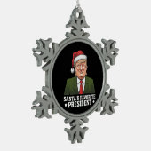 Weihnachten als Favorit des Präsidenten Funny Trum Schneeflocken Zinn-Ornament (Links)