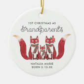 Weihnachten als Großeltern Personalisierte Füchse Keramik Ornament (Vorne)