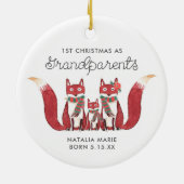 Weihnachten als Großeltern Personalisierte Füchse Keramik Ornament (Hinten)