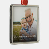 Weihnachten als Großvater Elegantes Foto Urlaub Ornament Aus Metall (Rechts)