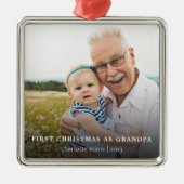 Weihnachten als Großvater Elegantes Foto Urlaub Ornament Aus Metall (Vorne)