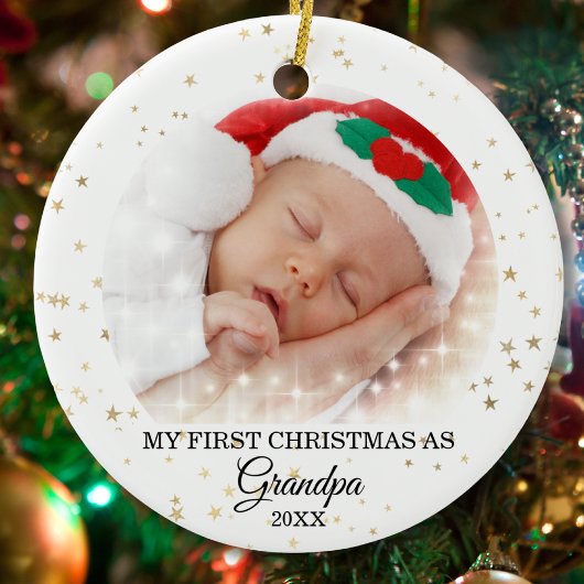 Weihnachten als Großvater Foto Keramik Ornament