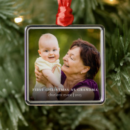 Weihnachten als Oma Elegantes Foto Urlaub Ornament Aus Metall