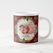 Weihnachten als Oma Foto Holly Pine Cones Jumbo-Tasse (Rechts)