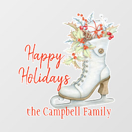 Weihnachten Alt modischer Eis Skate Custom Fensteraufkleber