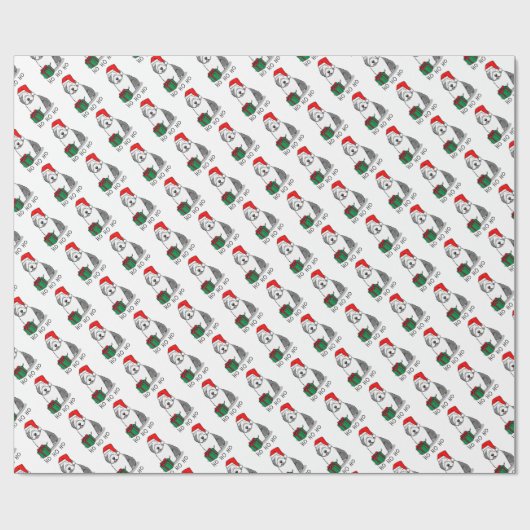 Weihnachten - Alte englische Schafhunde (Grau 1) N Geschenkpapier (Flach)