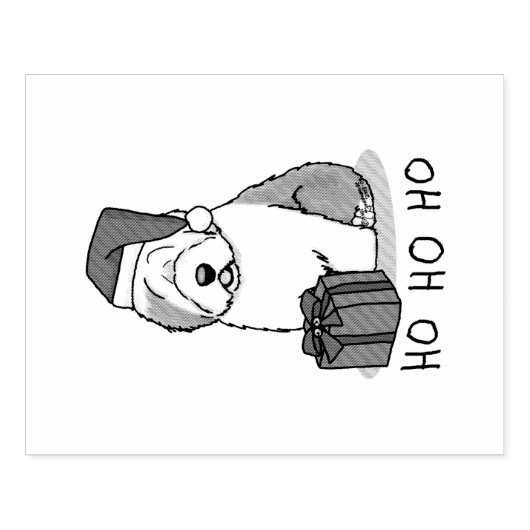 Weihnachten - Alte englische Schafhunde (Grau 1) N Gummistempel (Prägung)