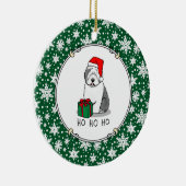 Weihnachten - Alte englische Schafhunde (Grau 1) N Keramik Ornament (Rechts)