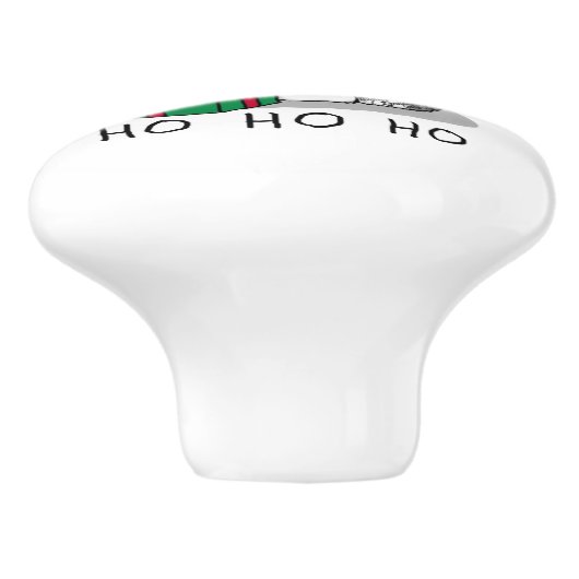 Weihnachten - Alte englische Schafhunde (Grau 1) N Keramikknauf (Seitenansicht)