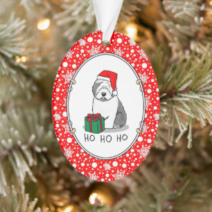 Weihnachten - Alte englische Schafhunde (Grau 1) N Ornament