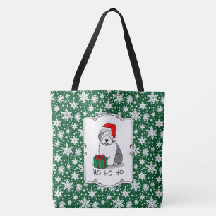Weihnachten - Alte englische Schafhunde (Grau 1) N Tasche
