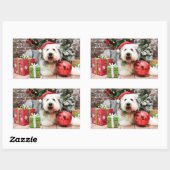 Weihnachten - alter englischer Schäferhund - Alphy Rechteckiger Aufkleber (Blatt)