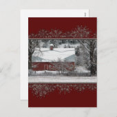 Weihnachten Alter Roter Stall im Schnee Postkarte (Vorne/Hinten)