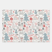 Weihnachten Alter Stil Vintages Muster Geschenkpapier Set (Vorderseite)