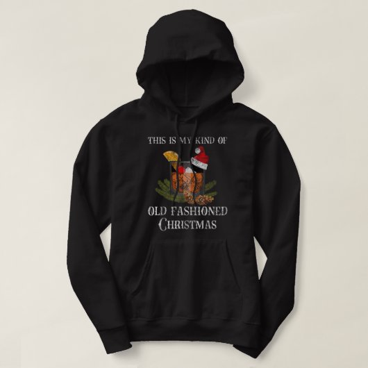 Weihnachten altmodischer Whiskey Bourbon Brandy Co Hoodie (Design vorne)