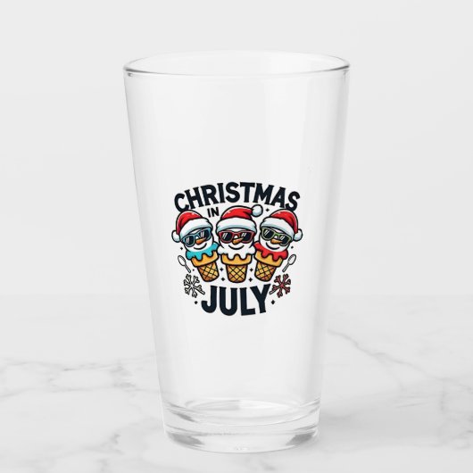Weihnachten am 4. Juli Eiscreme USA Glas (Vorderseite)