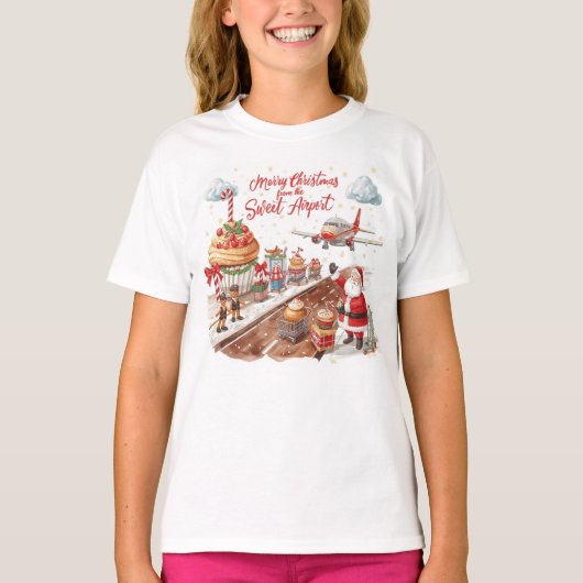 Weihnachten am Flughafen T-Shirt (Vorderseite)