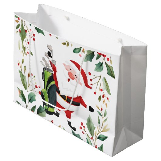 Weihnachten am Golf mit dem Weihnachtsmann Große Geschenktüte (Vorderseite Schrägansicht)