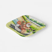 Weihnachten am Golf mit dem Weihnachtsmann Pappteller (Gewinkelt)