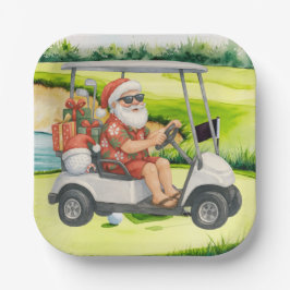 Weihnachten am Golf mit dem Weihnachtsmann Pappteller