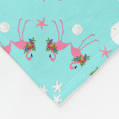 Weihnachten am Meer Flamingos Seashells Fleecedecke (Ecke)