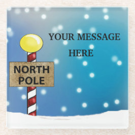 Weihnachten am Nordpol Glasuntersetzer