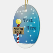 Weihnachten am Nordpol Keramik Ornament (Links)