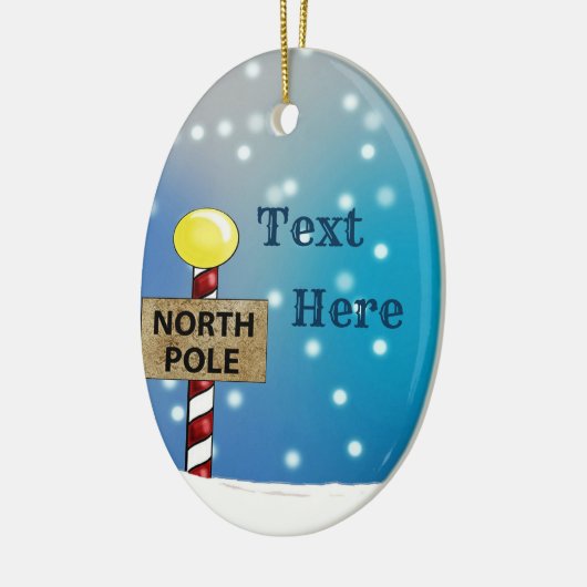 Weihnachten am Nordpol Keramik Ornament (Links)