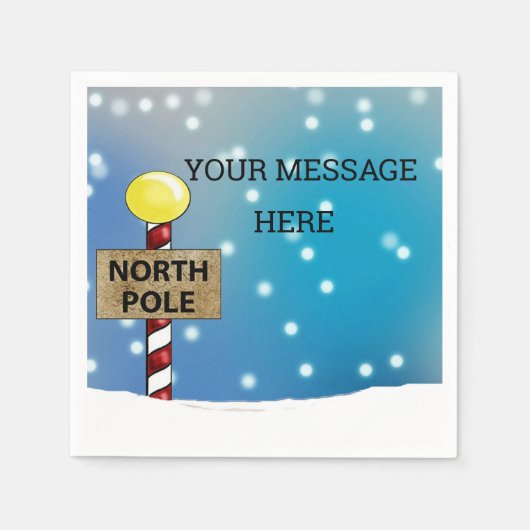 Weihnachten am Nordpol Serviette (Vorderseite)