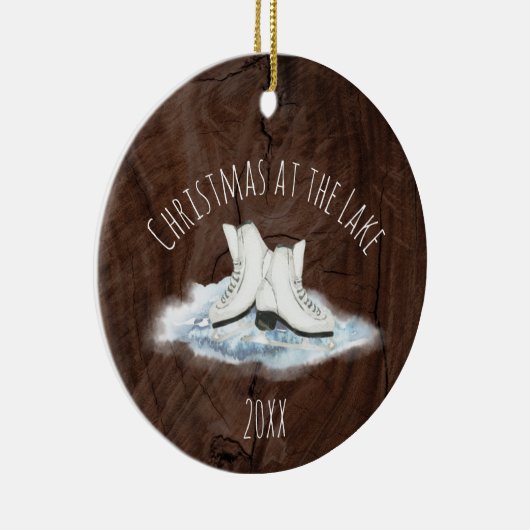 Weihnachten am See Keramik Ornament (Rechts)