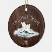 Weihnachten am See Keramik Ornament (Links)