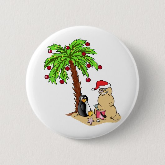 Weihnachten am Strand Button (Vorderseite)
