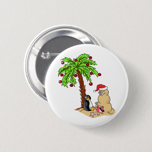 Weihnachten am Strand Button (Vorne & Hinten)