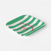 Weihnachten am Strand Custom Green Cabana Streifen Pappteller (Gewinkelt)