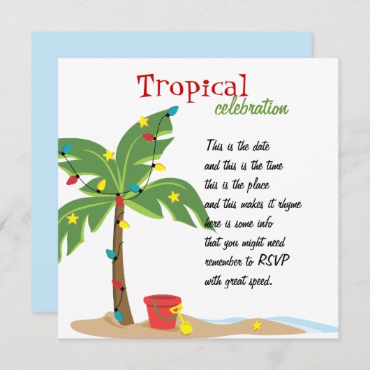 Weihnachten am Strand Einladung (Vorne/Hinten)