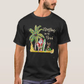 Weihnachten am Strand Funny Tropical Christma T-Shirt (Vorderseite)