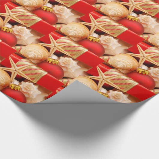 Weihnachten am Strand Geschenkpapier (Ecke)