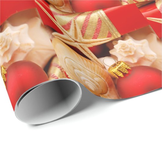 Weihnachten am Strand Geschenkpapier (Rolleneckpunkt)