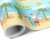 Weihnachten am Strand Geschenkpapier (Rolleneckpunkt)