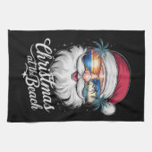 Weihnachten am Strand Hawaiian Sommerurlaub Geschirrtuch (Horizontal)