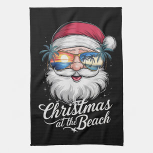Weihnachten am Strand Hawaiianischer Sommerurlaub Geschirrtuch