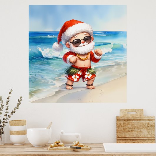 Weihnachten am Strand im Juli Poster (Küche)